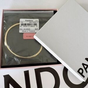 Pandora 14k Gold Infinite Lab-grown Diamond 0.25 carat tw Bangle Bracelet Sz 2